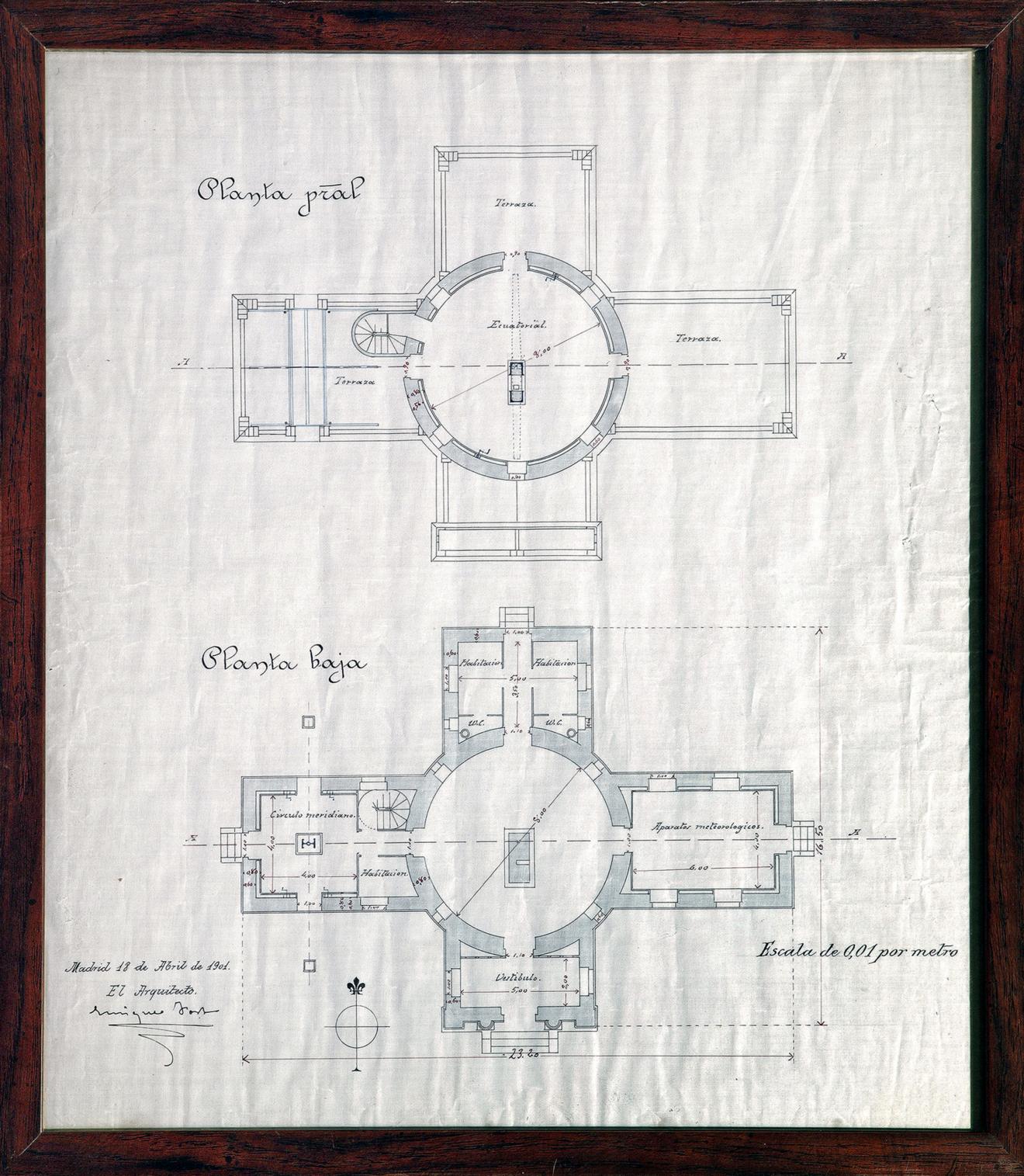 Plantas del observatorio de Cartuja 