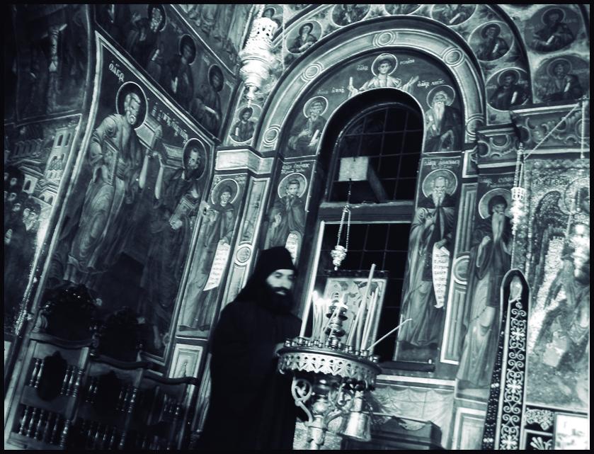 Interior Katholikon de Vatopediu. Viaje al Monte Athos 