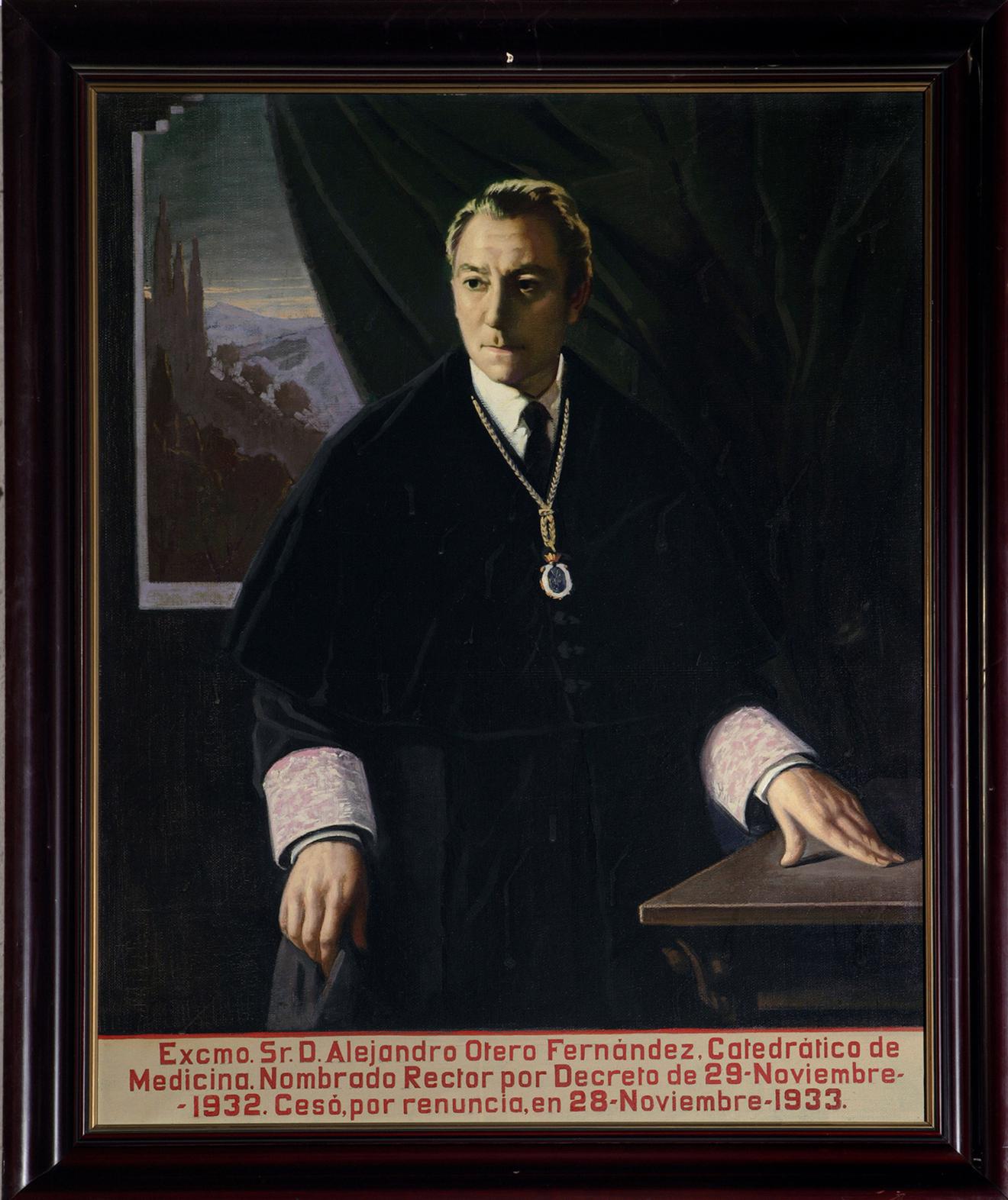 Retrato de Alejandro Otero Fernández. Rector de la Universidad de Granada