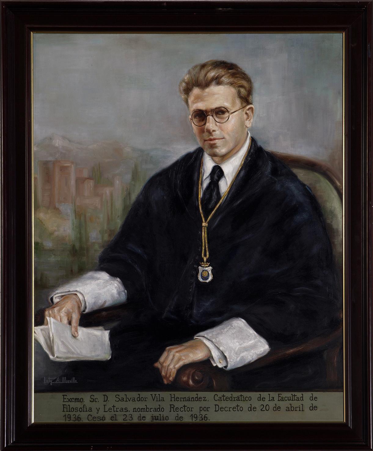 Retrato de Salvador Vila Hernández. Rector de la Universidad de Granada