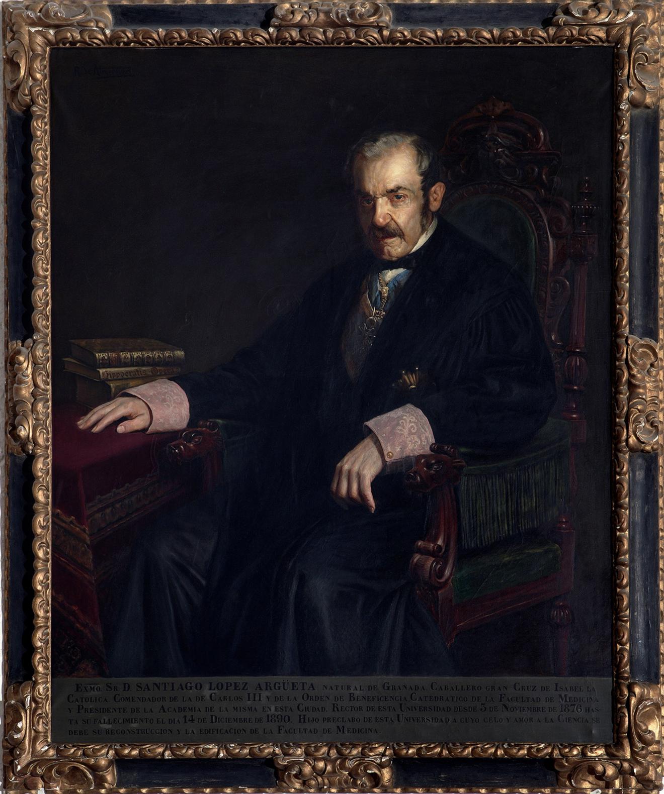 Retrato de Santiago López Argüeta. Rector de la Universidad de Granada