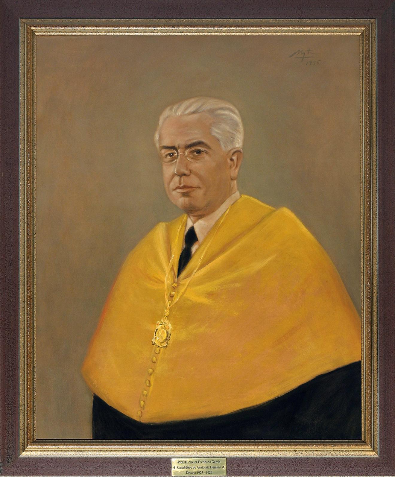 Retrato de Víctor Escribano García. Decano de la Facultad de Medicina