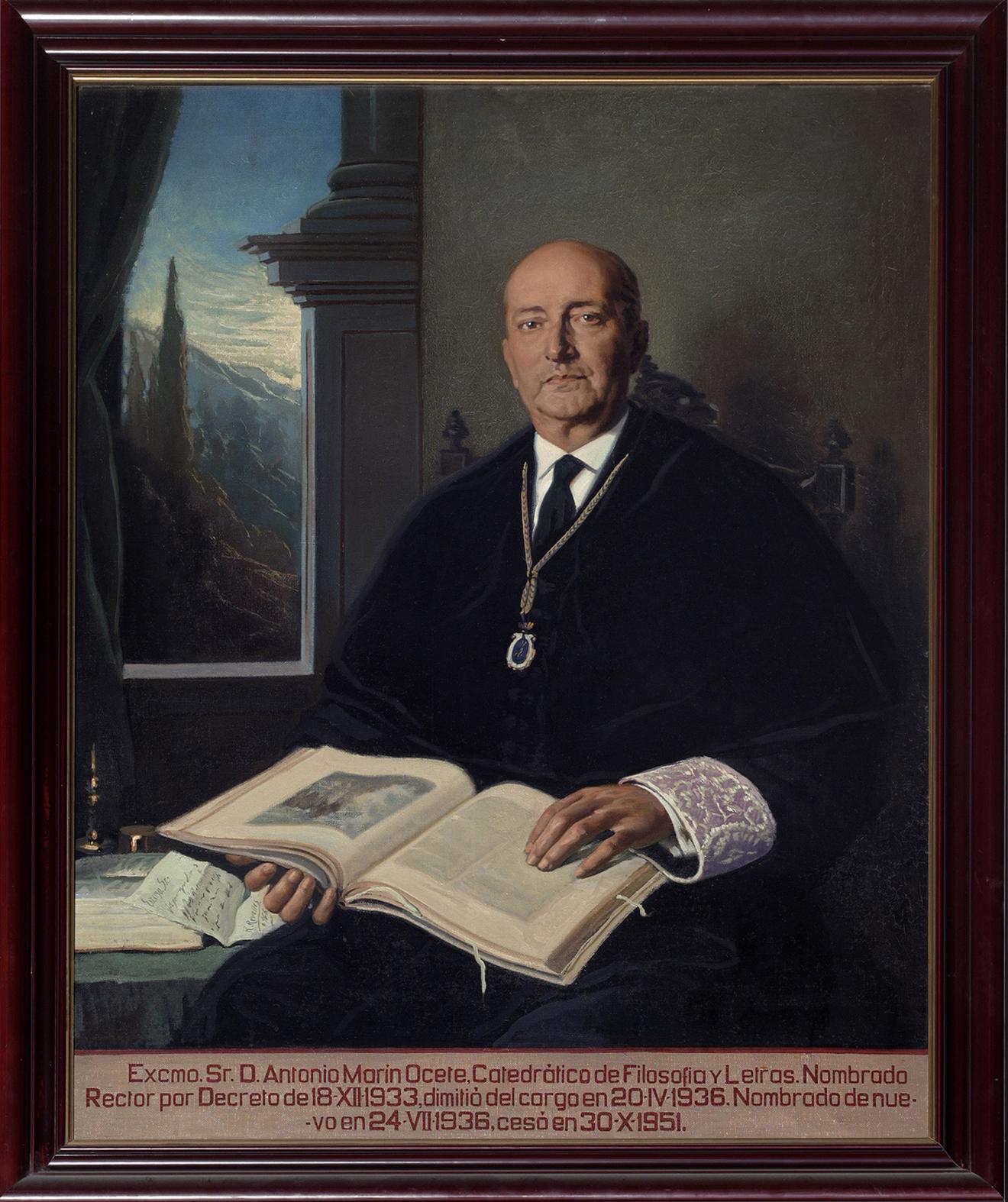 Retrato de Antonio Marín Ocete. Rector de la Universidad de Granada