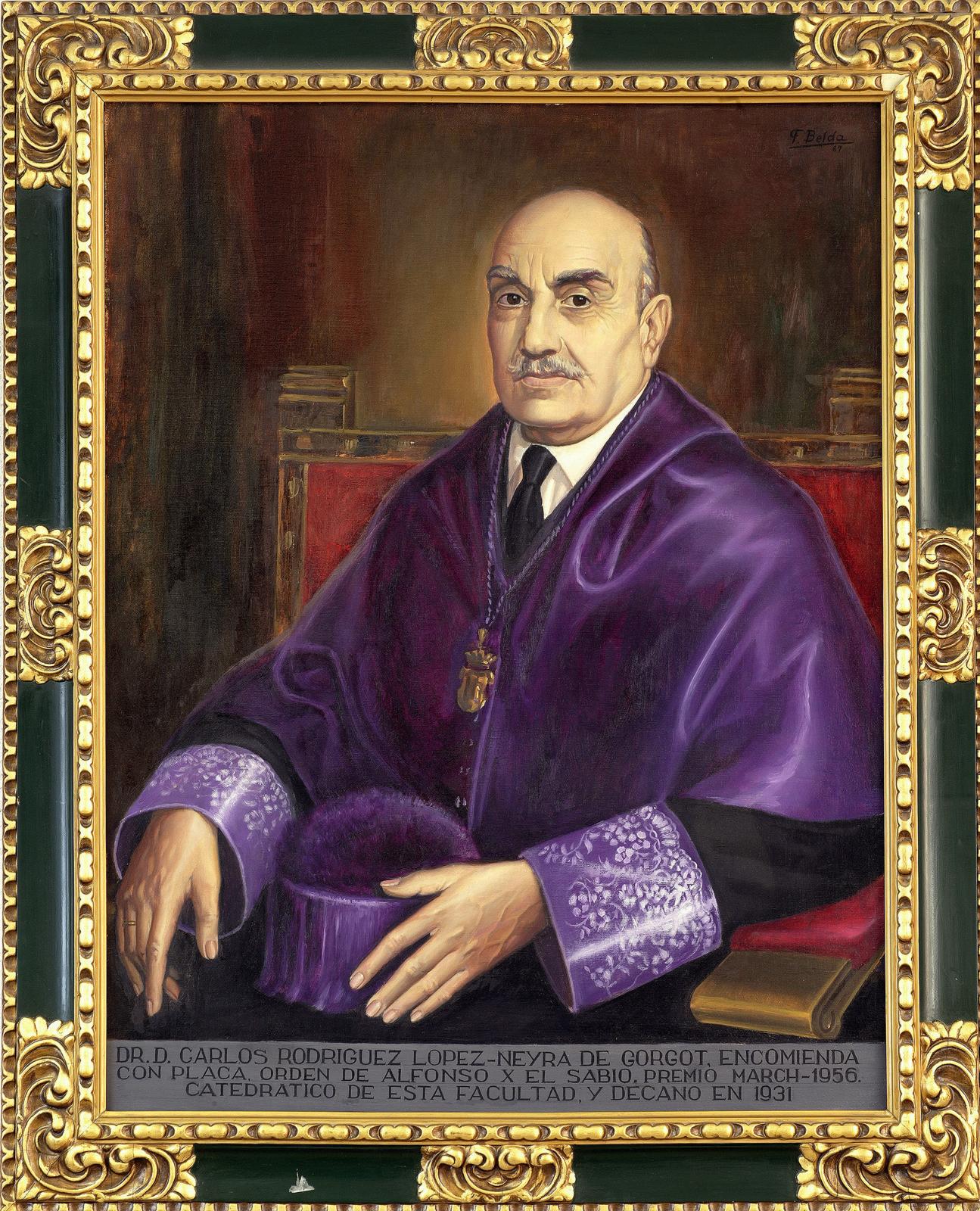 Retrato de Carlos Rodríguez López-Neyra de Gorgot. Decano de la Facultad de Farmacia