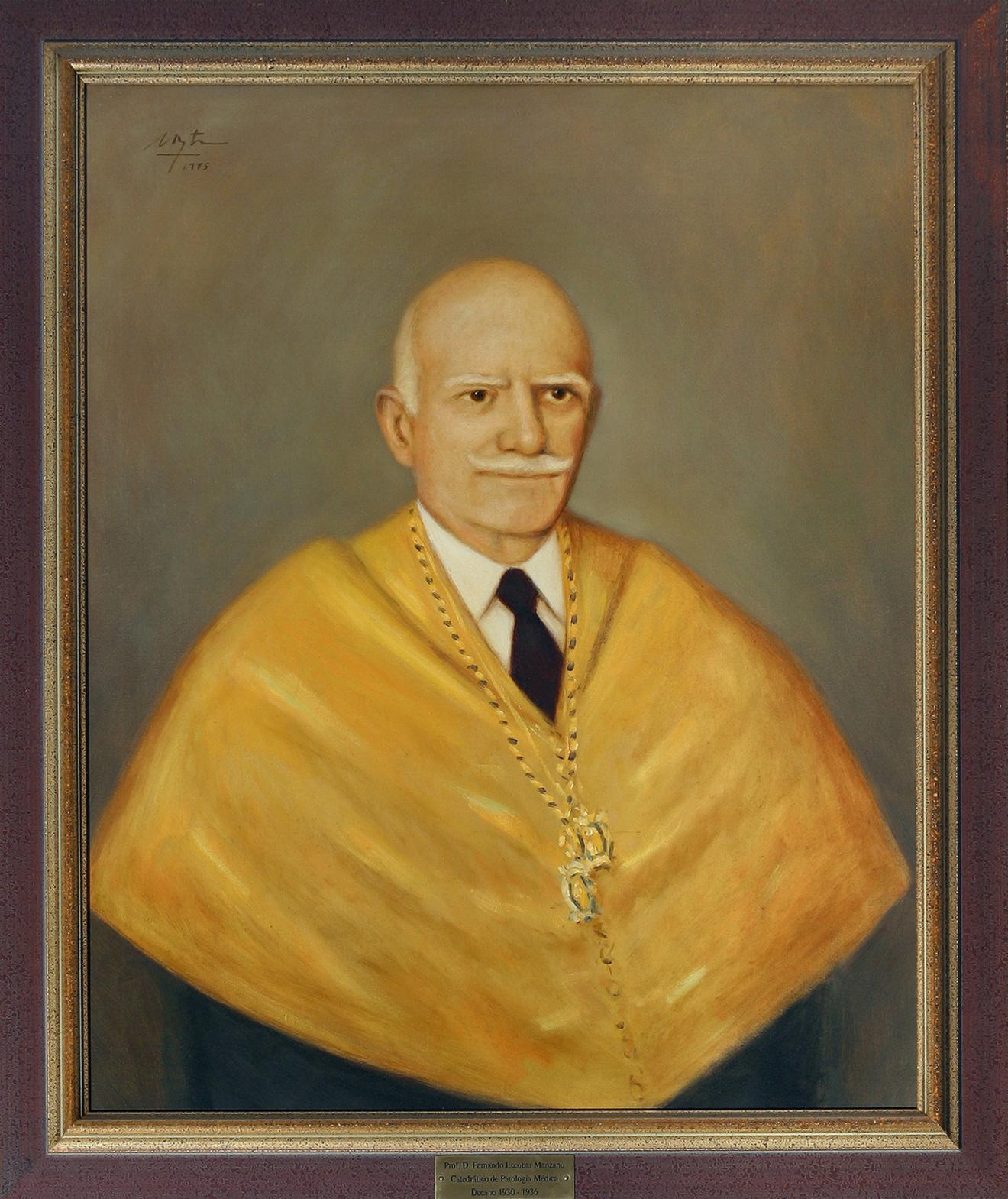 Retrato de Fernando Escobar Manzano. Decano de la Facultad de Medicina