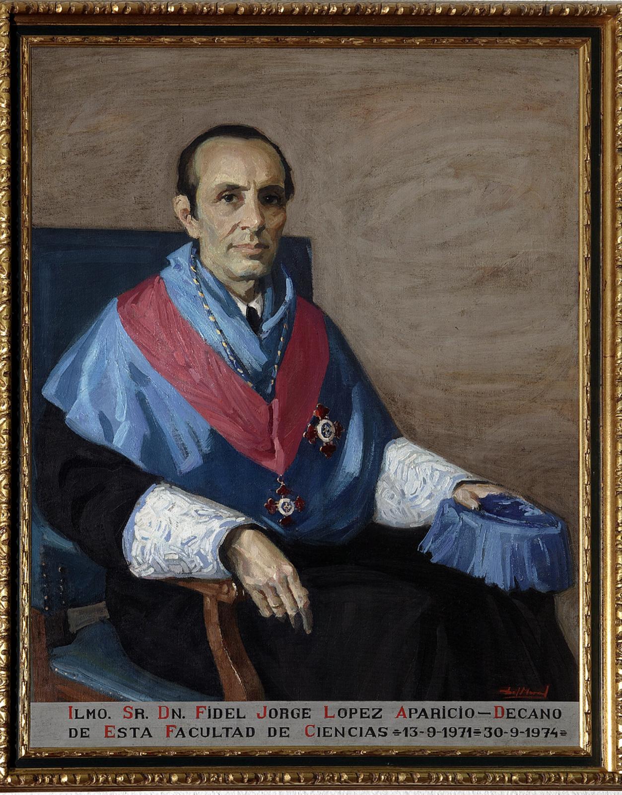 Retrato de Fidel Jorge López Aparicio. Decano de la Facultad de Ciencias