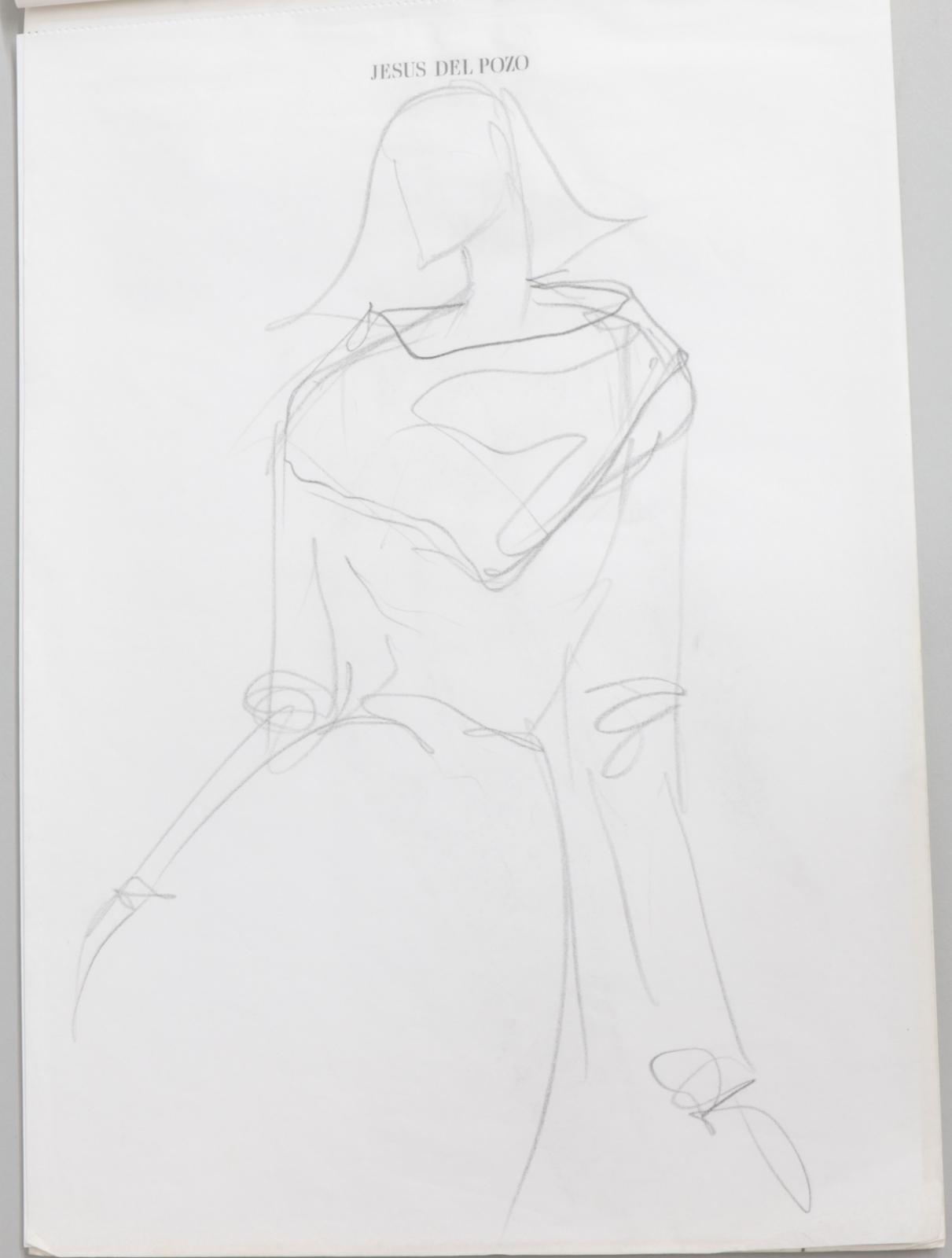 Boceto a lápiz de un diseño de moda