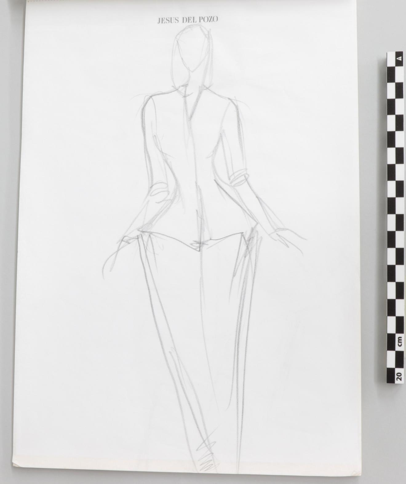 Boceto a lápiz de un diseño de moda
