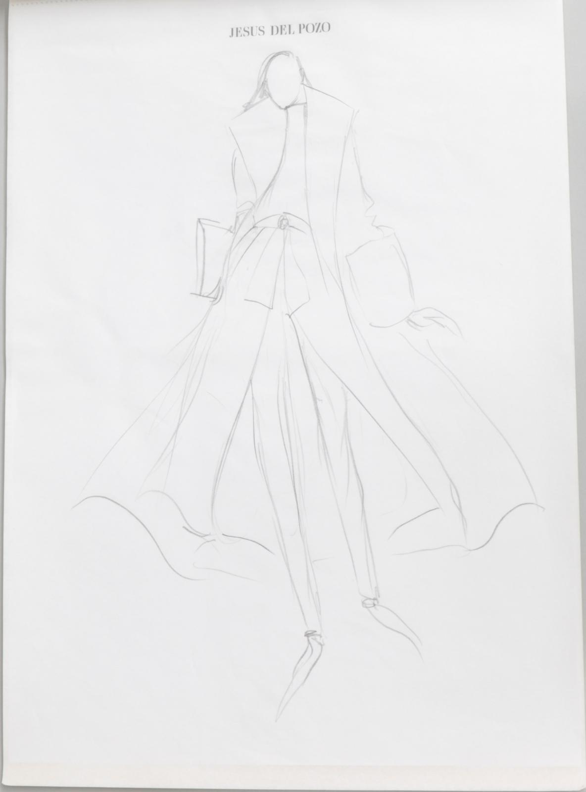 Boceto a lápiz de un diseño de moda