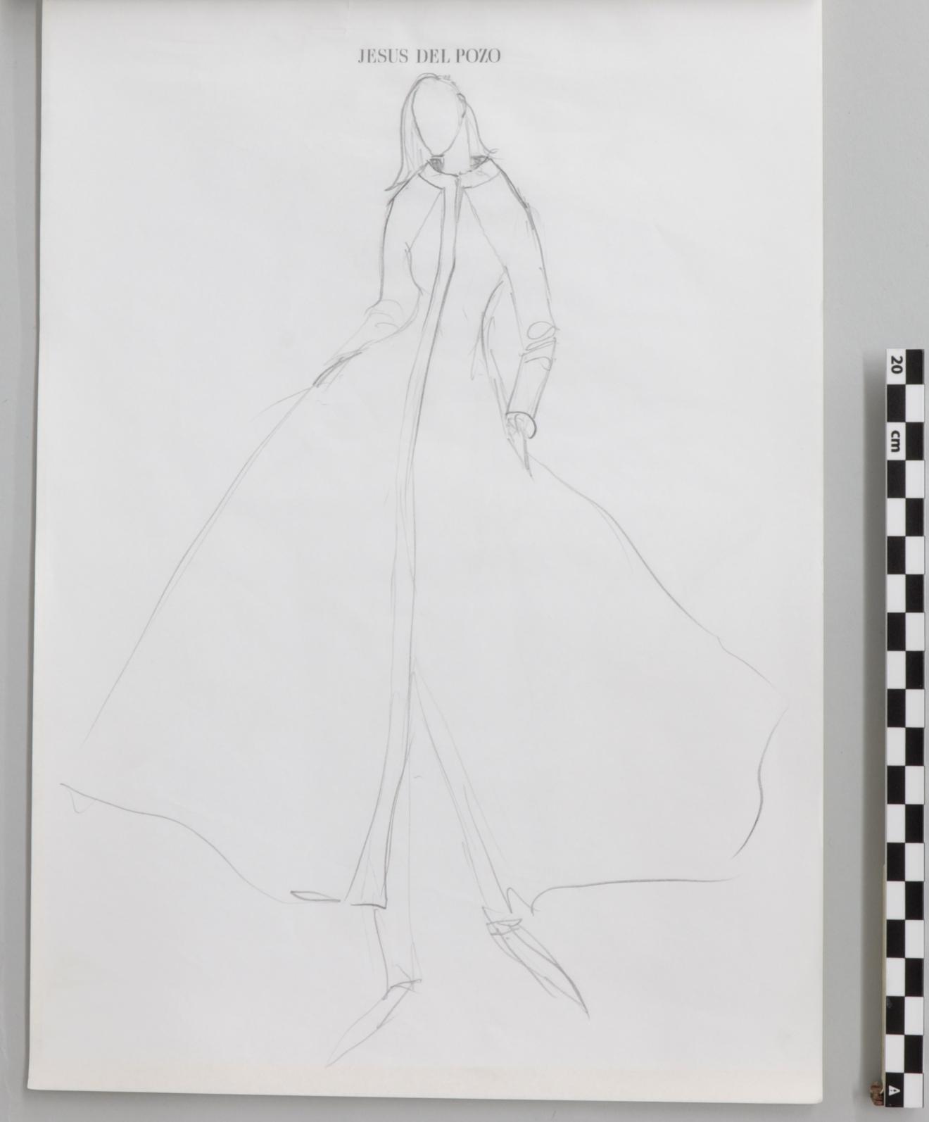 Boceto a lápiz de un diseño de moda