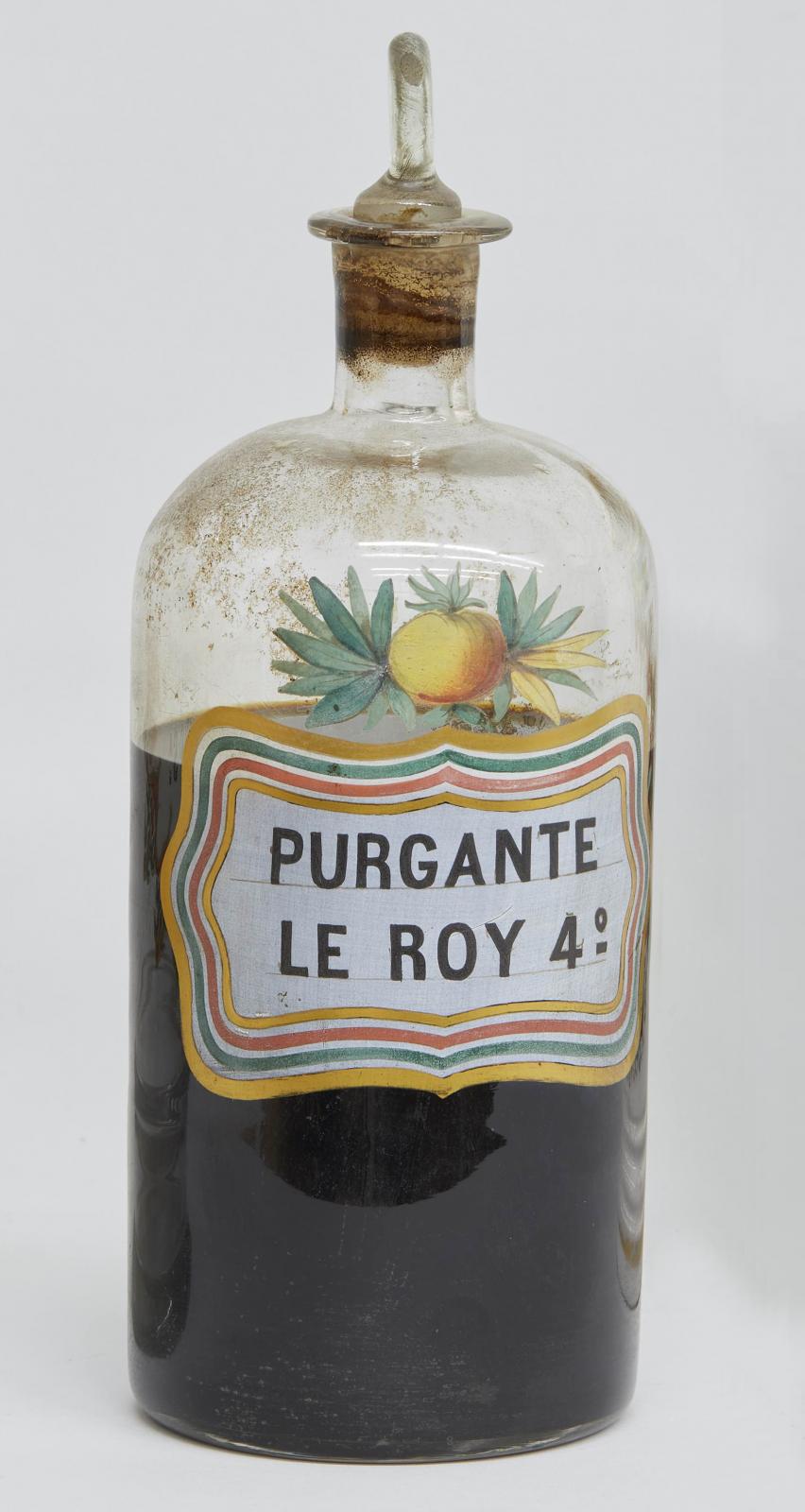 Frasco de vidrio de Purgante Le Roy 4º