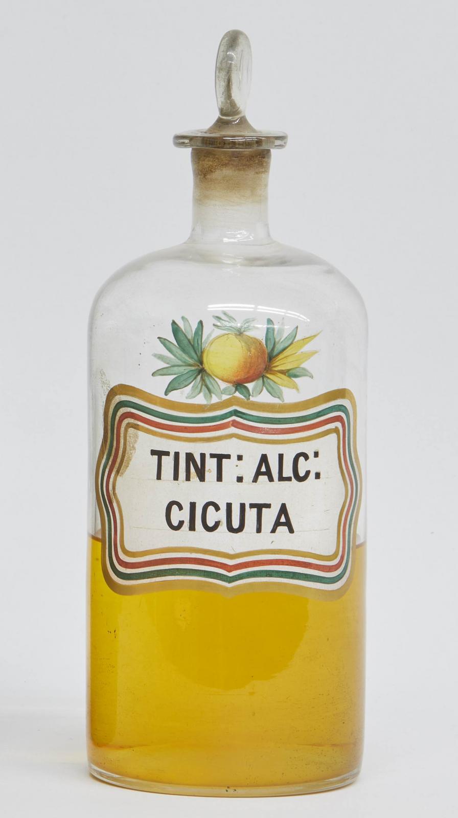 Frasco de vidrio de Tintura alc. Cicuta