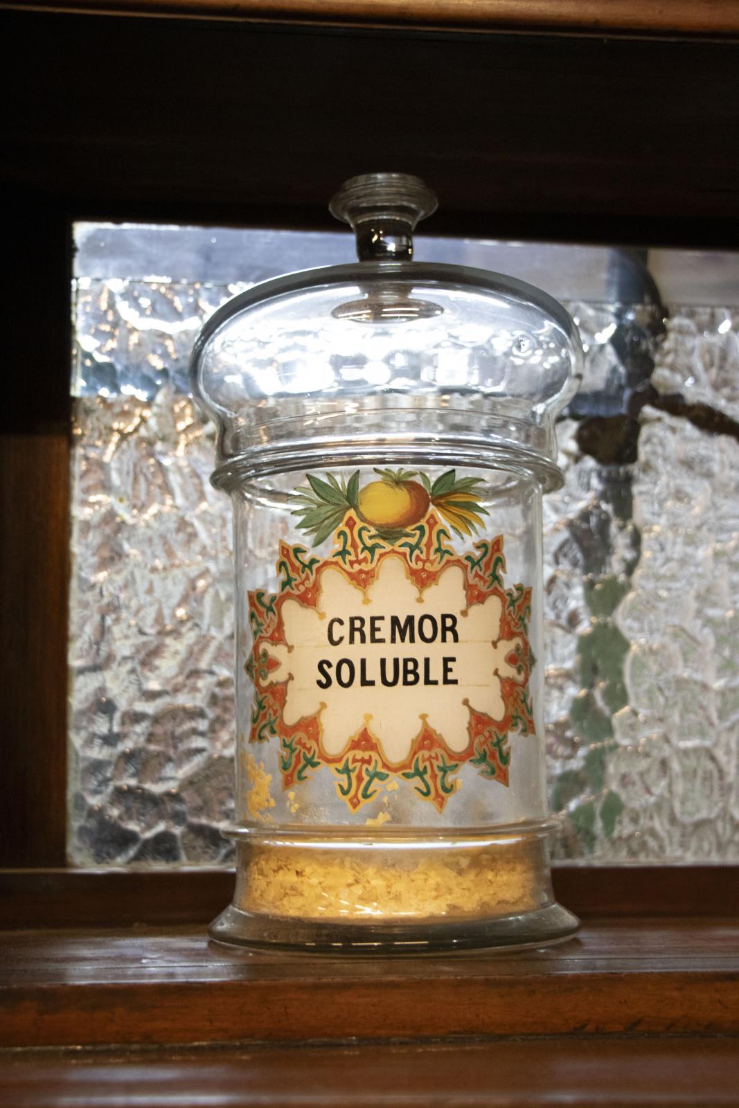 Bote de vidrio de cremor soluble