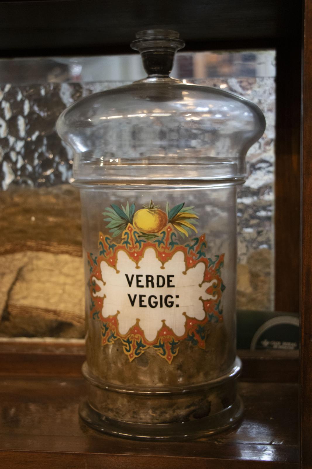 Bote de vidrio de Verde Vejiga