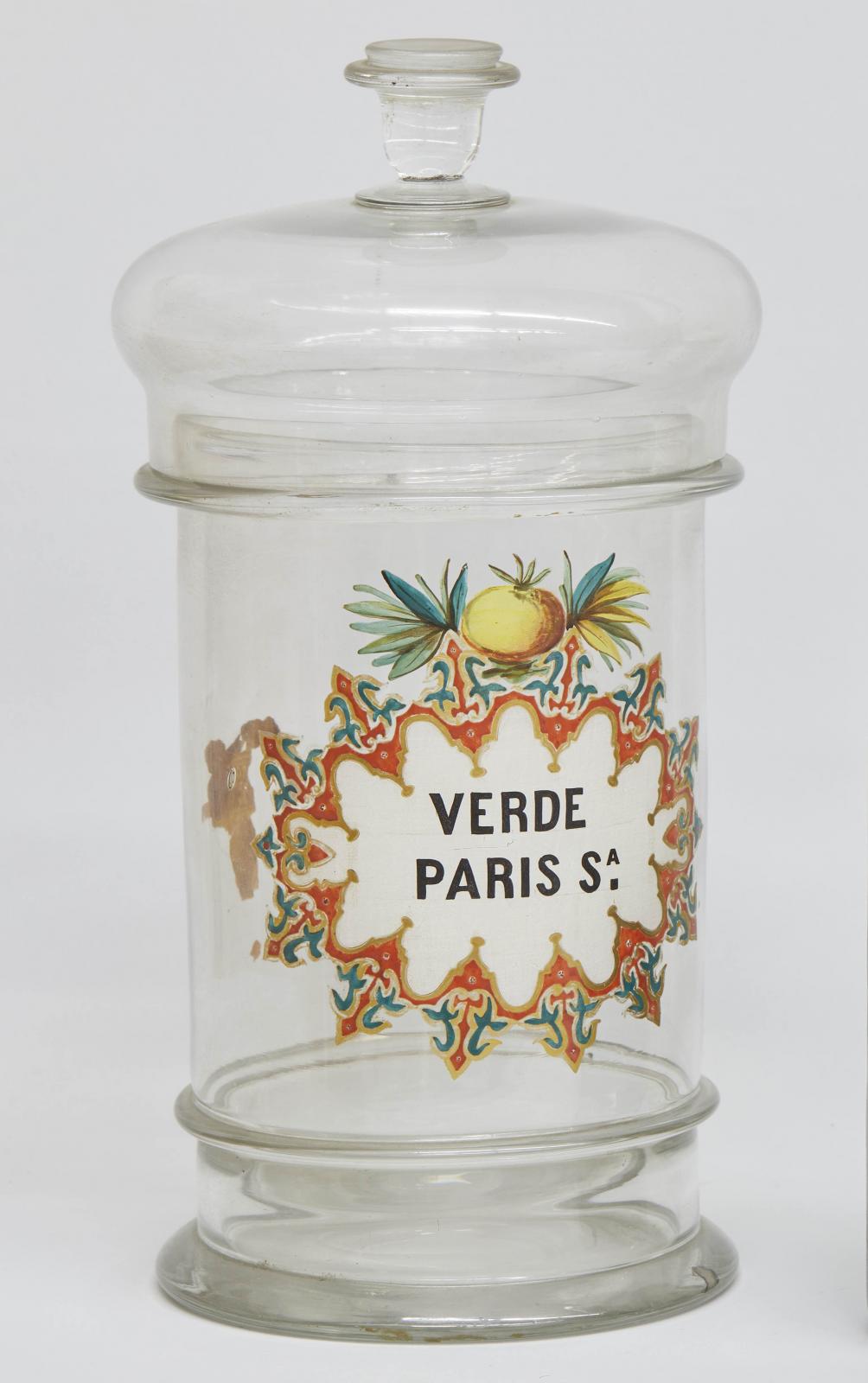 Bote de vidrio de Verde Paris