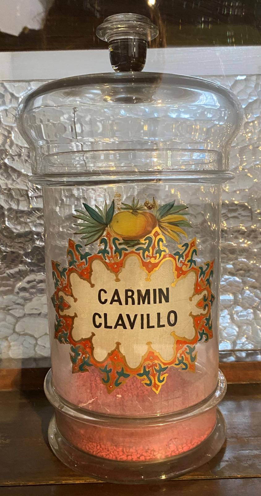 Albarelo de vidrio de carmín calvillo 