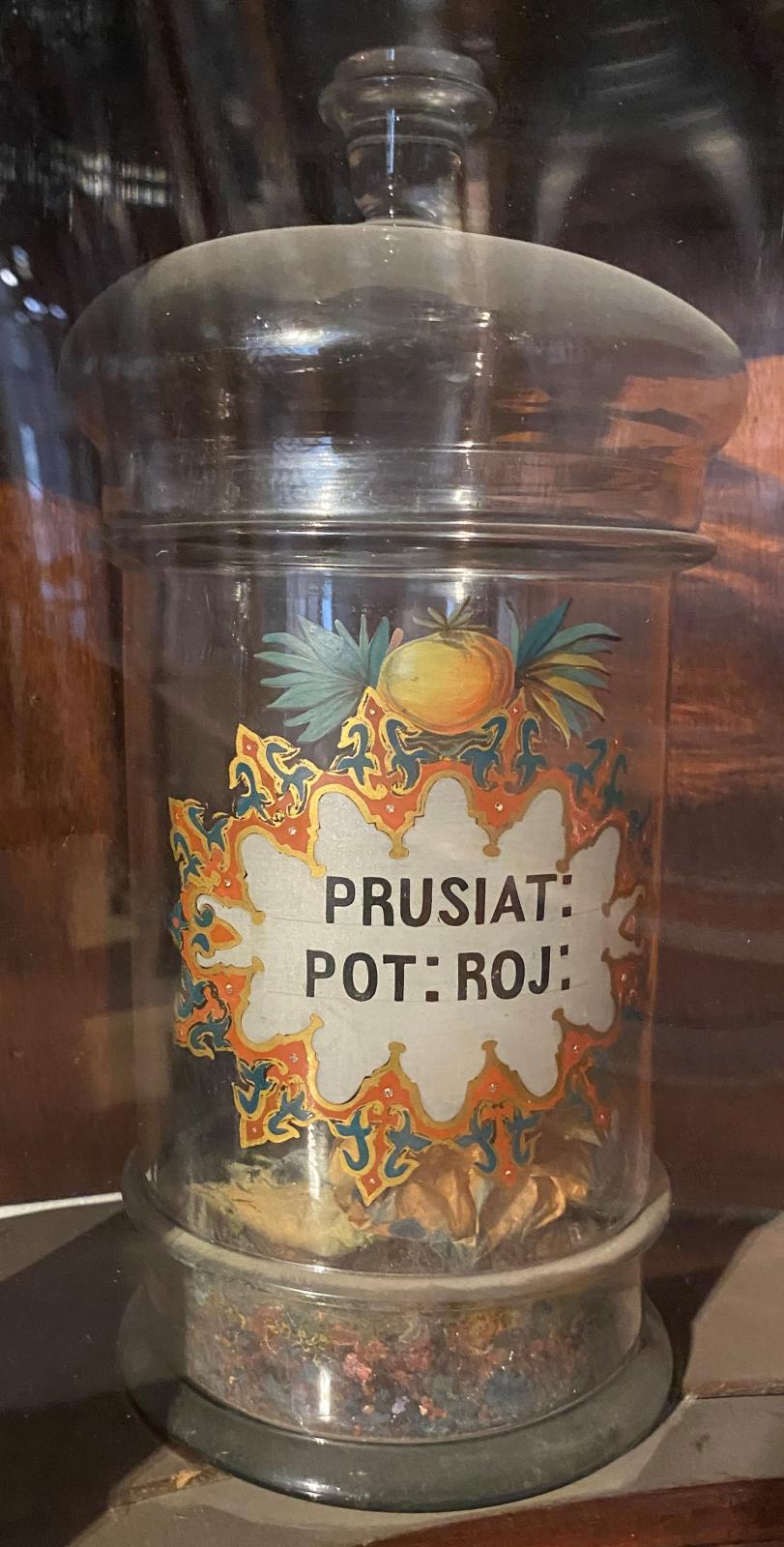 Albarelo de vidrio de PRUSIAT: POT:ROJ: