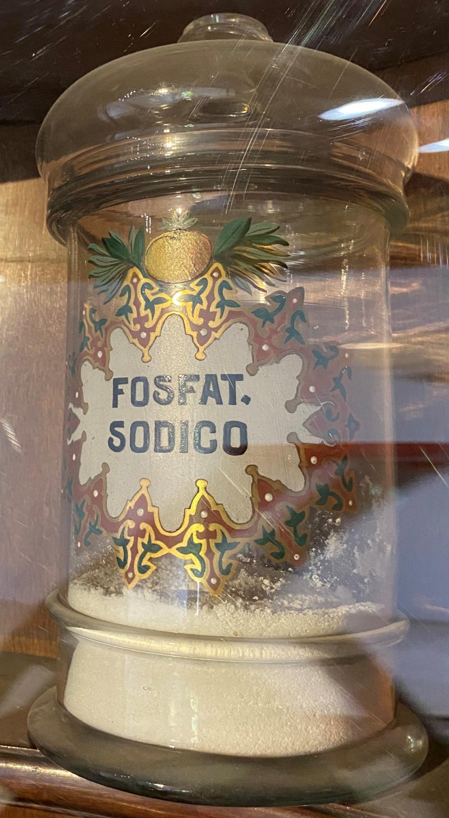 Albarelo de vidrio de fosfato sódico 