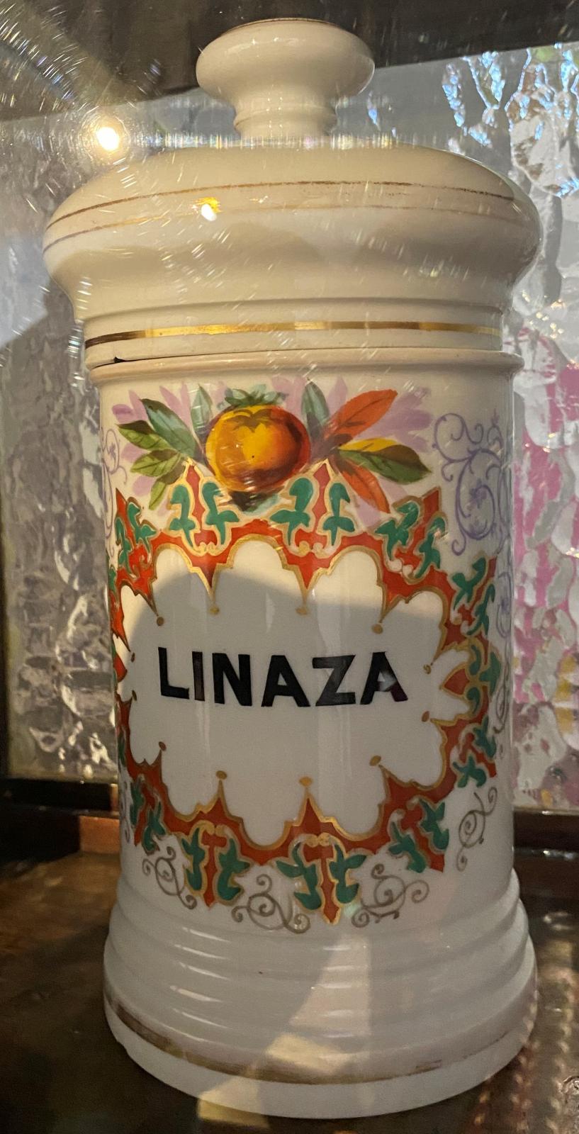 Albarelo de porcelana para Linaza