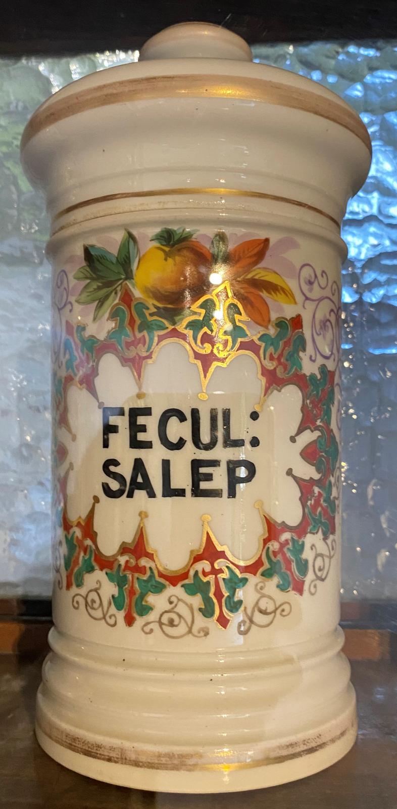 Albarelo de porcelana para Fécula de Salep