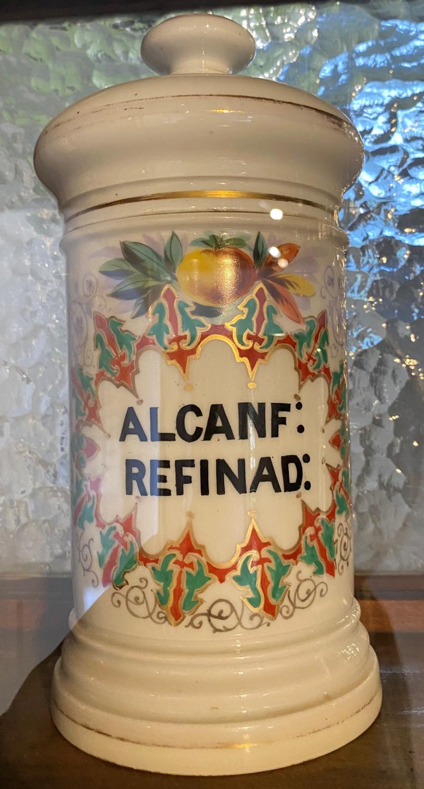 Albarelo de porcelana para Alcanfor Refinado