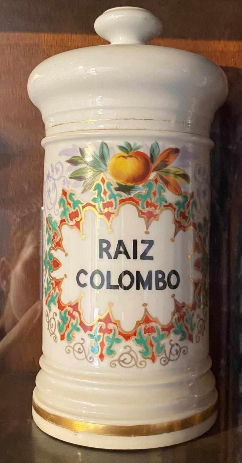 Albarelo de porcelana para  Raíz Colombo