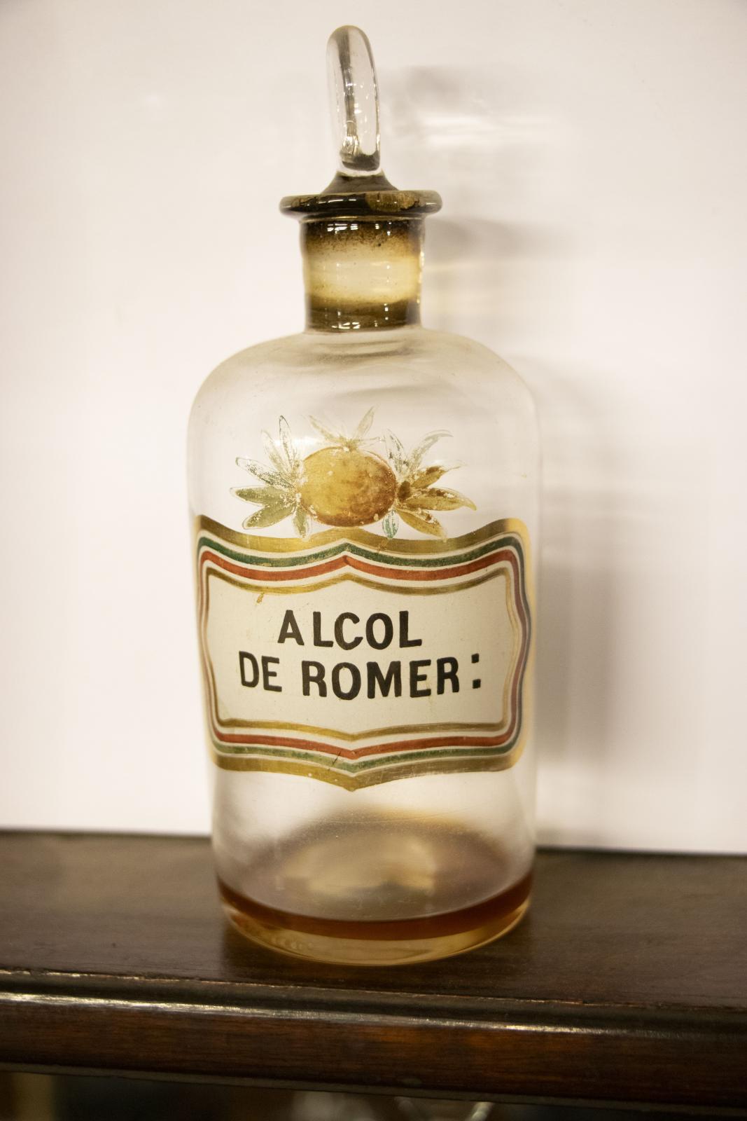 Frasco de vidrio pequeño de Alcohol de Romero
