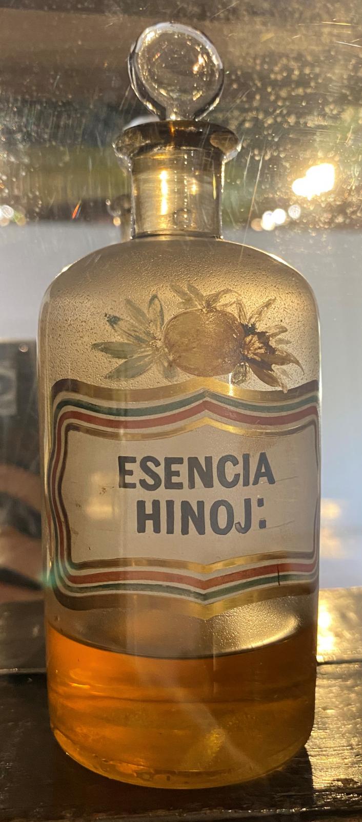 Frasco de vidrio pequeño de Esencia de Hinojo