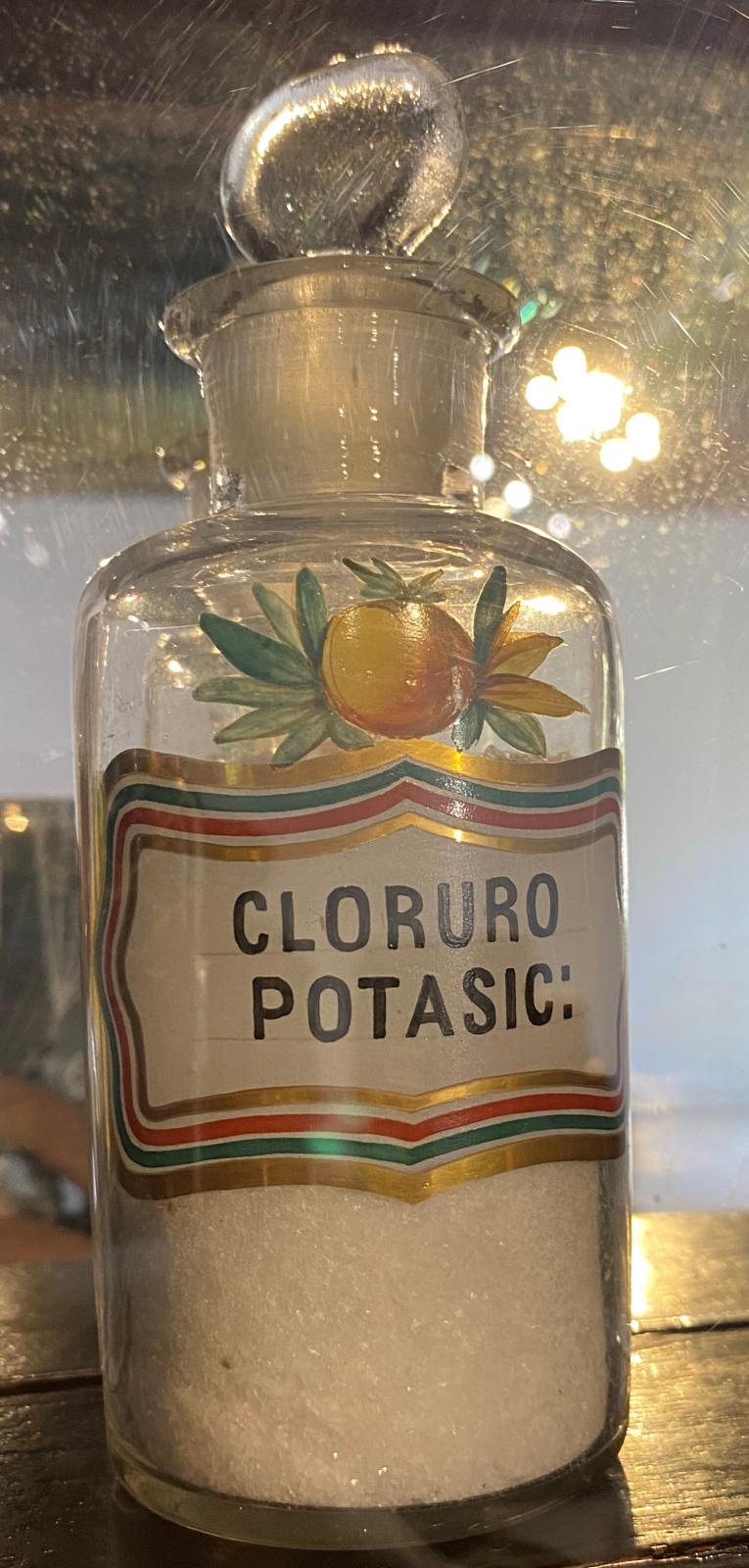 Frasco de vidrio pequeño de Cloruro Potasico