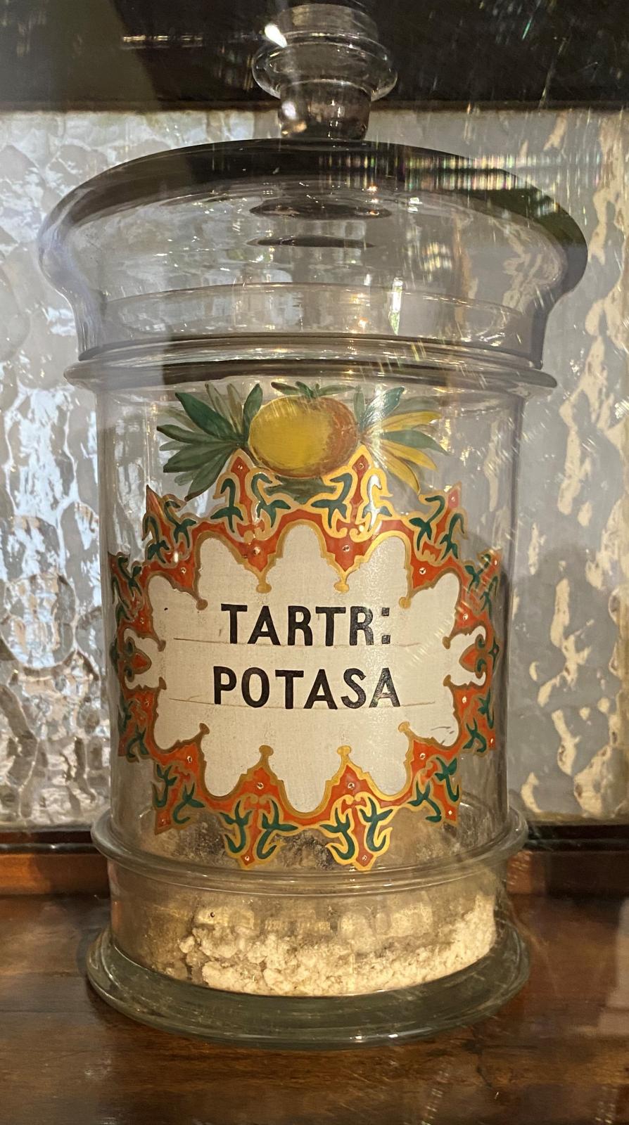 Albarelo de vidrio de TARTR: POTASA