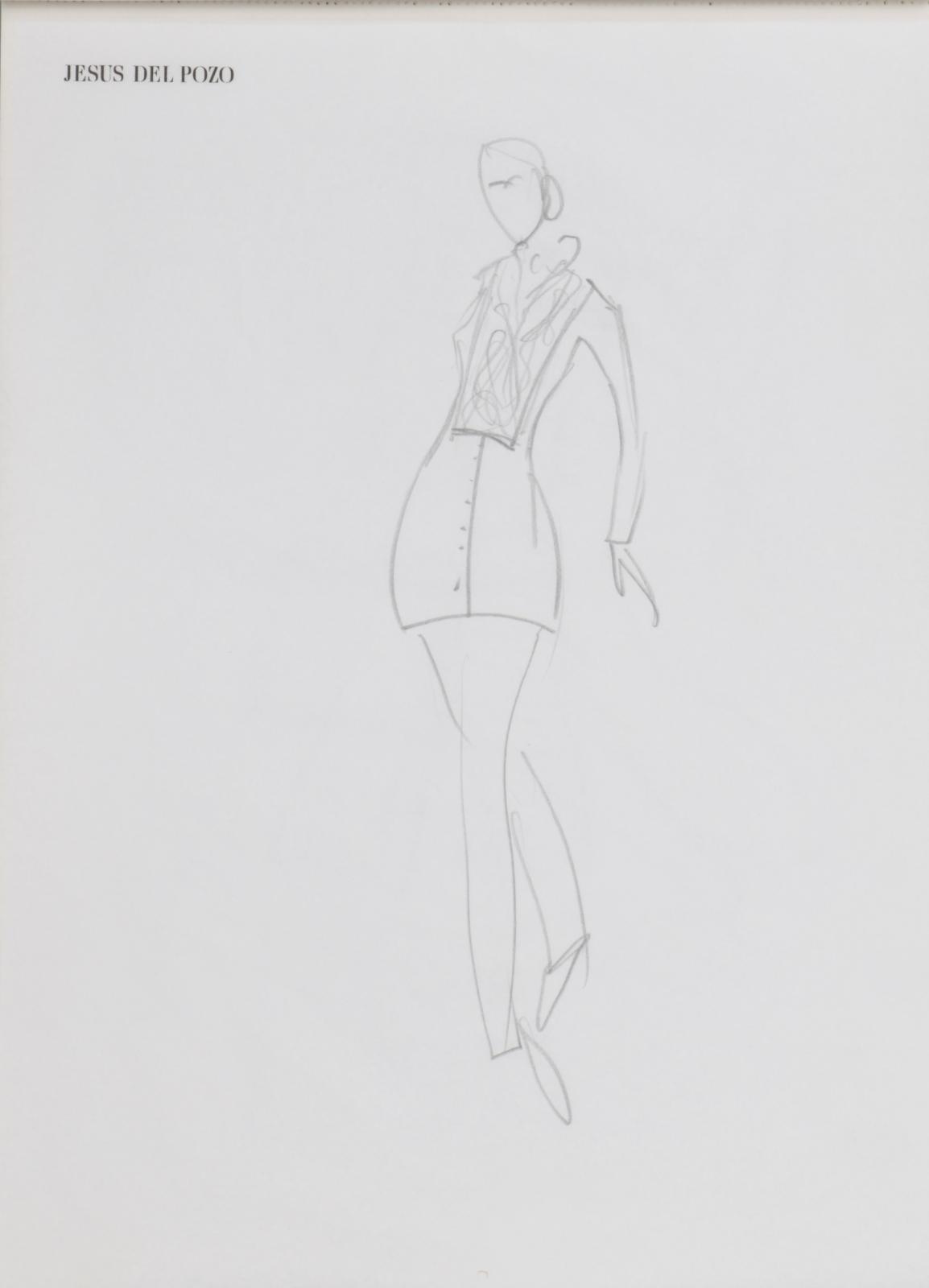 Boceto a lápiz de un diseño de moda