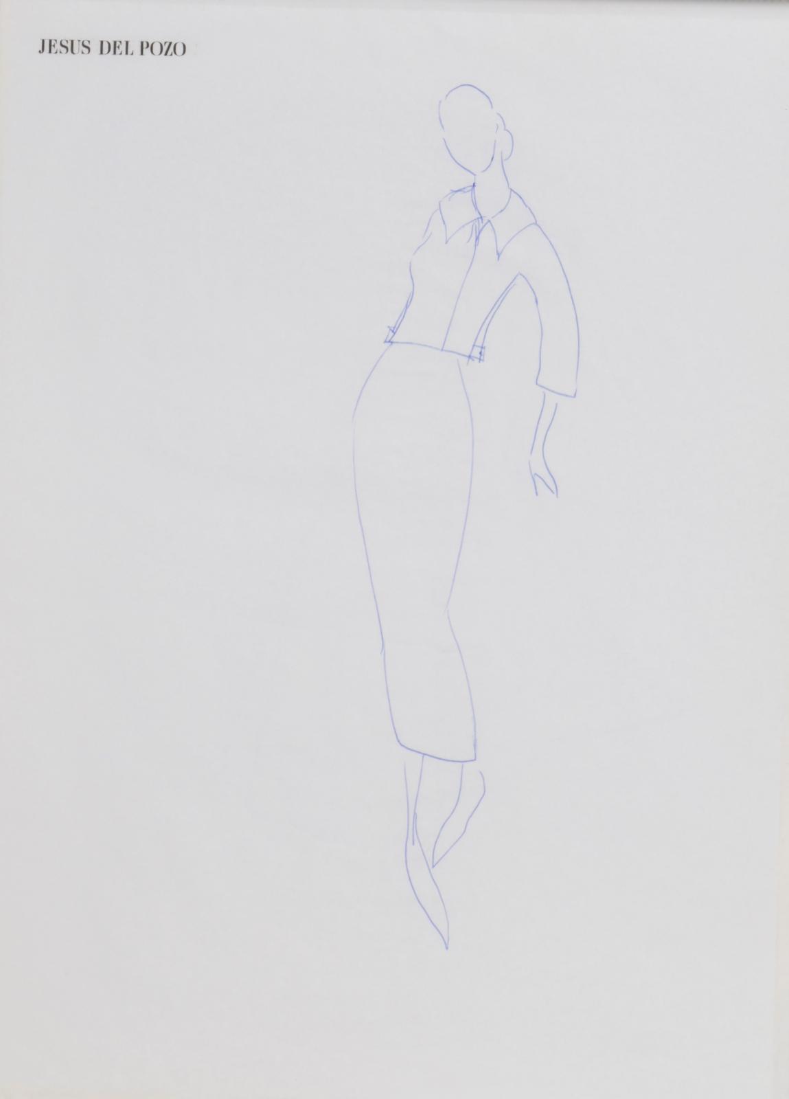 Boceto a lápiz de un diseño de moda