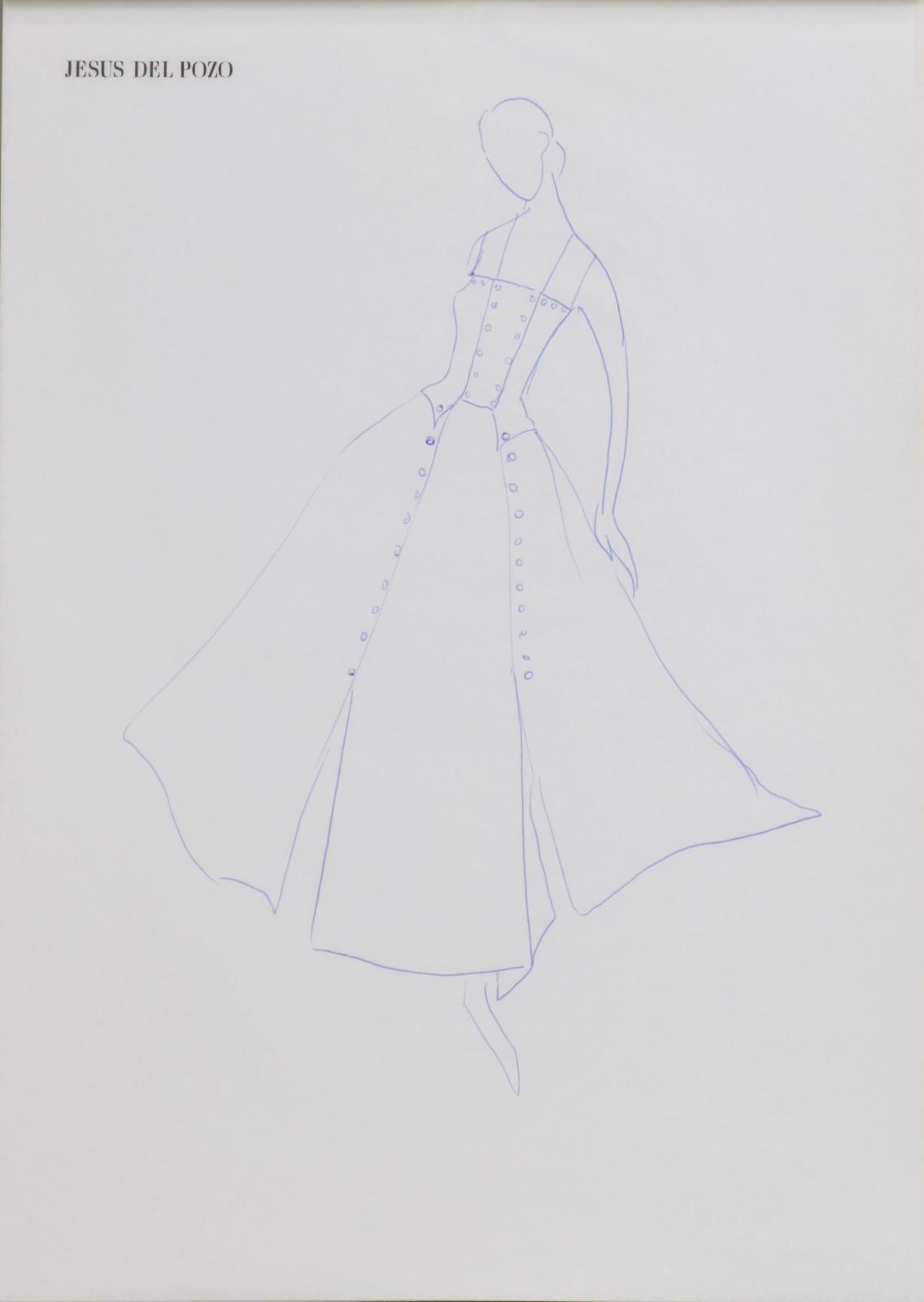 Boceto a lápiz de un diseño de moda