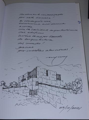 Dedicatoria con dibujo